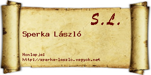 Sperka László névjegykártya